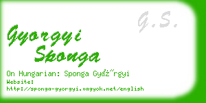 gyorgyi sponga business card